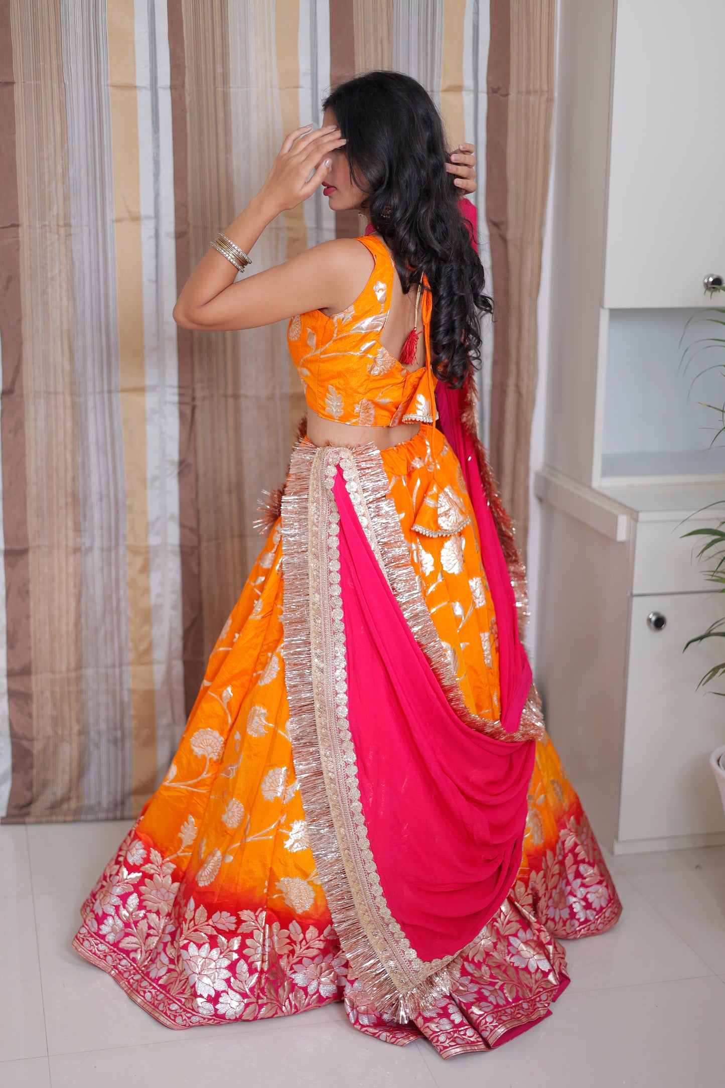 Jacquard Lehenga for women
