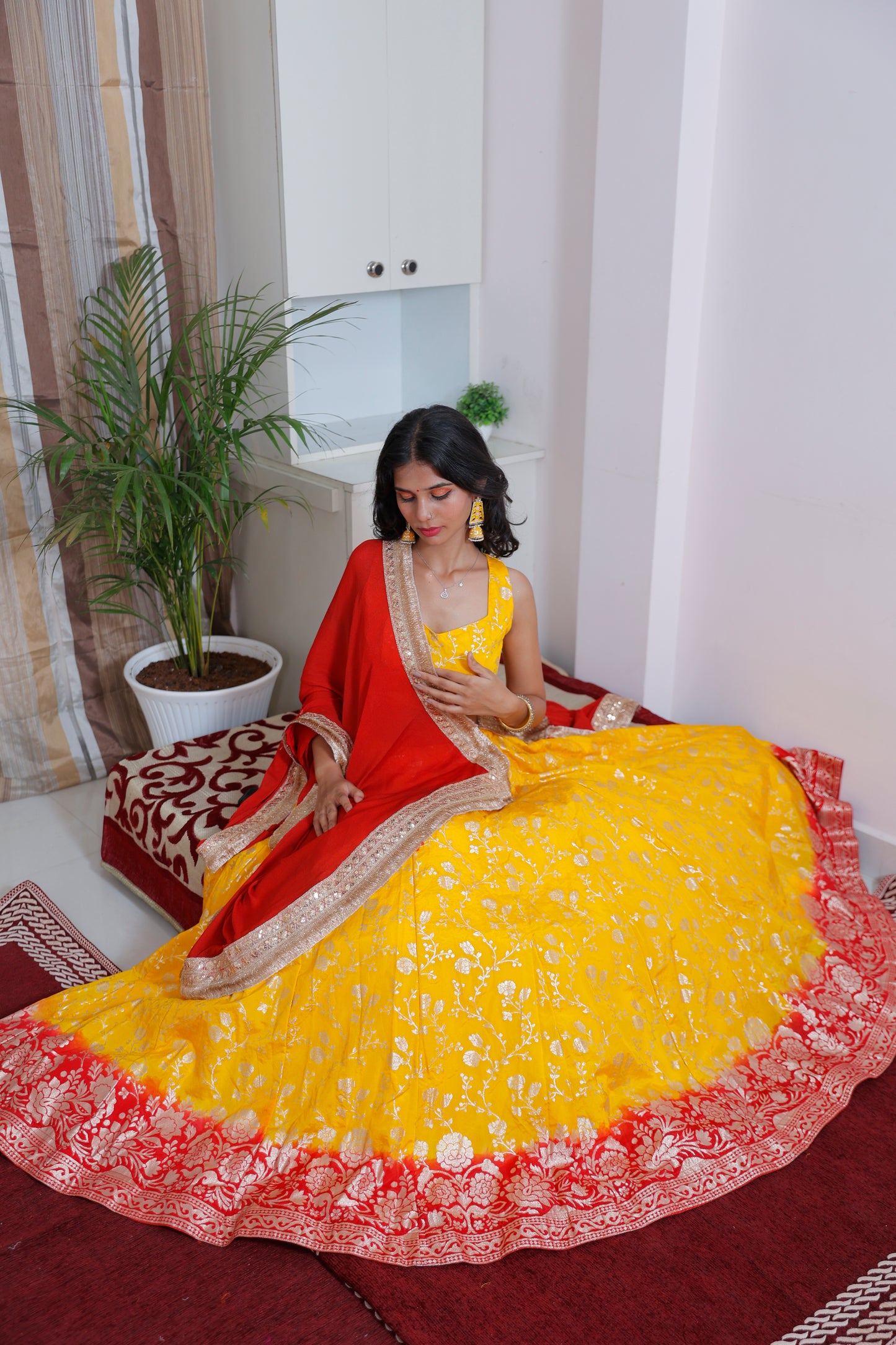 Jacquard Lehenga for women