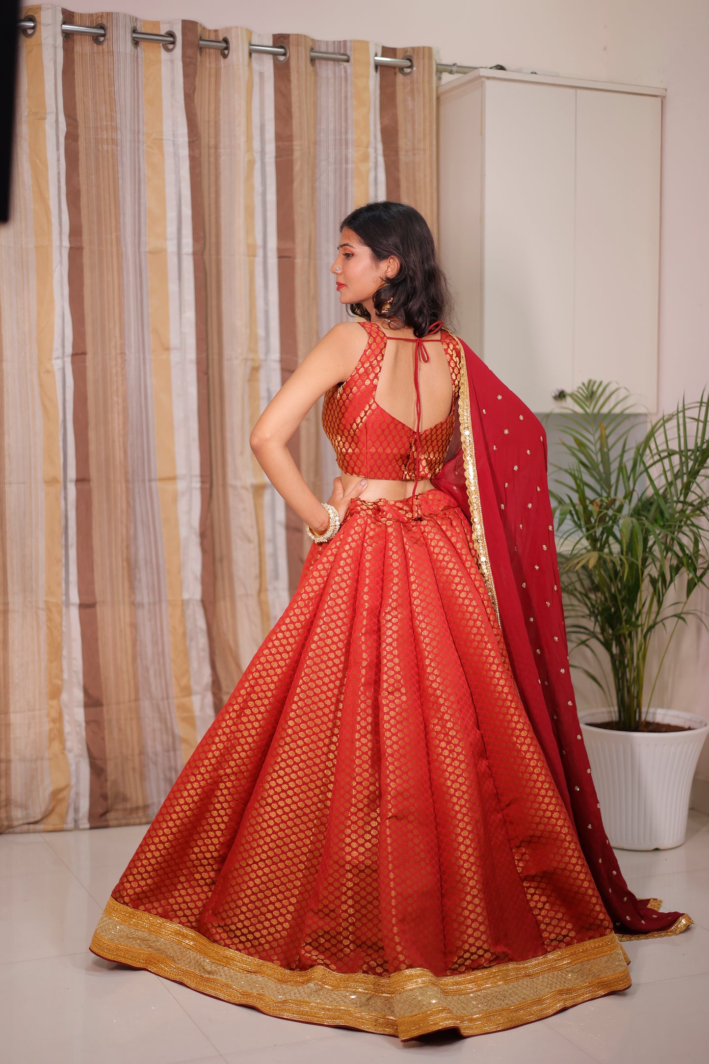 Jacquard Lehenga for women