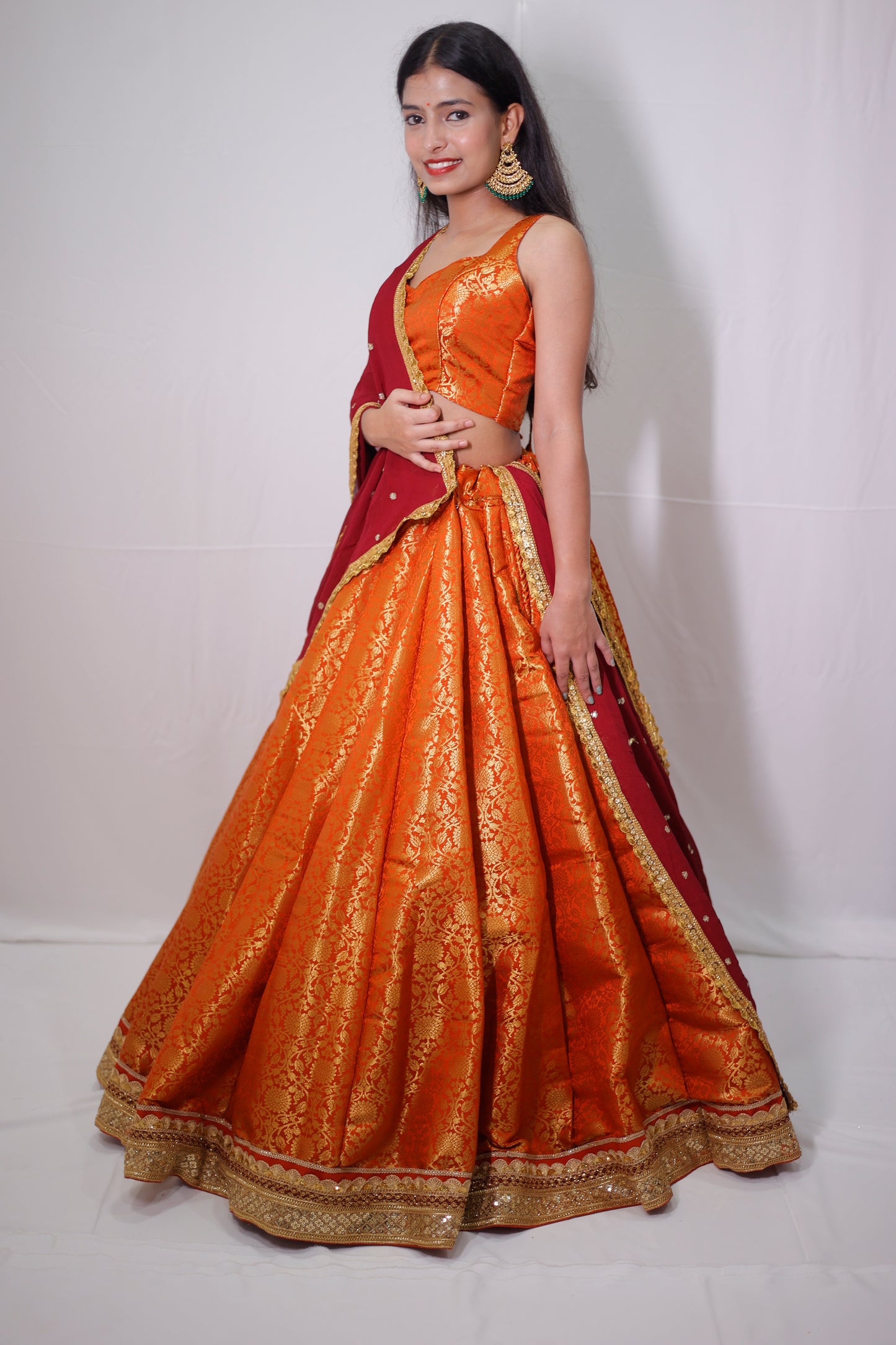 Jacquard Lehenga for women