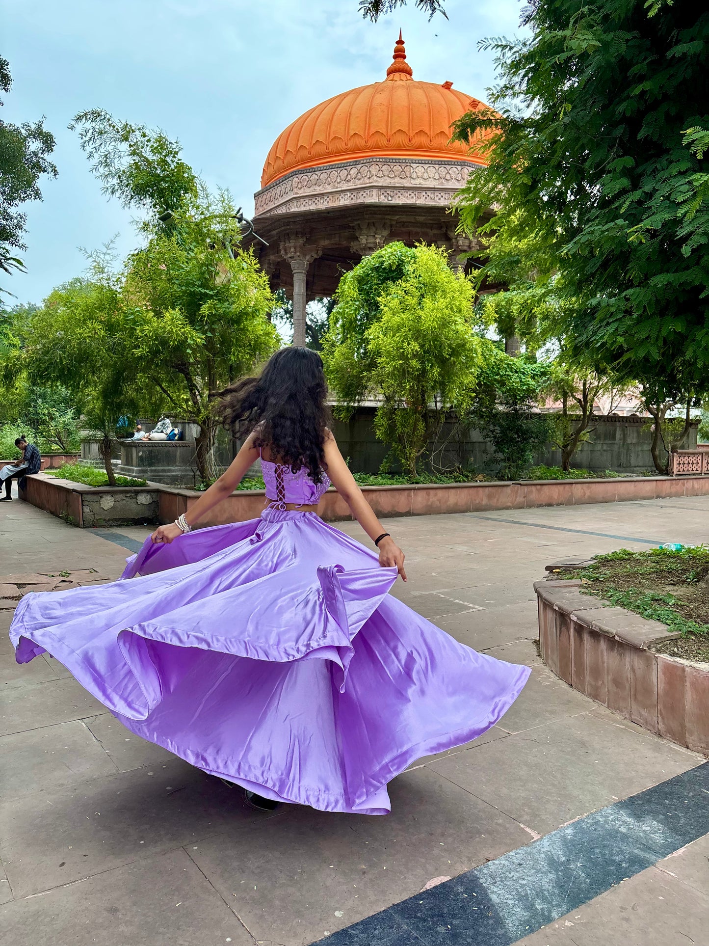Lavender Satin Lehenga