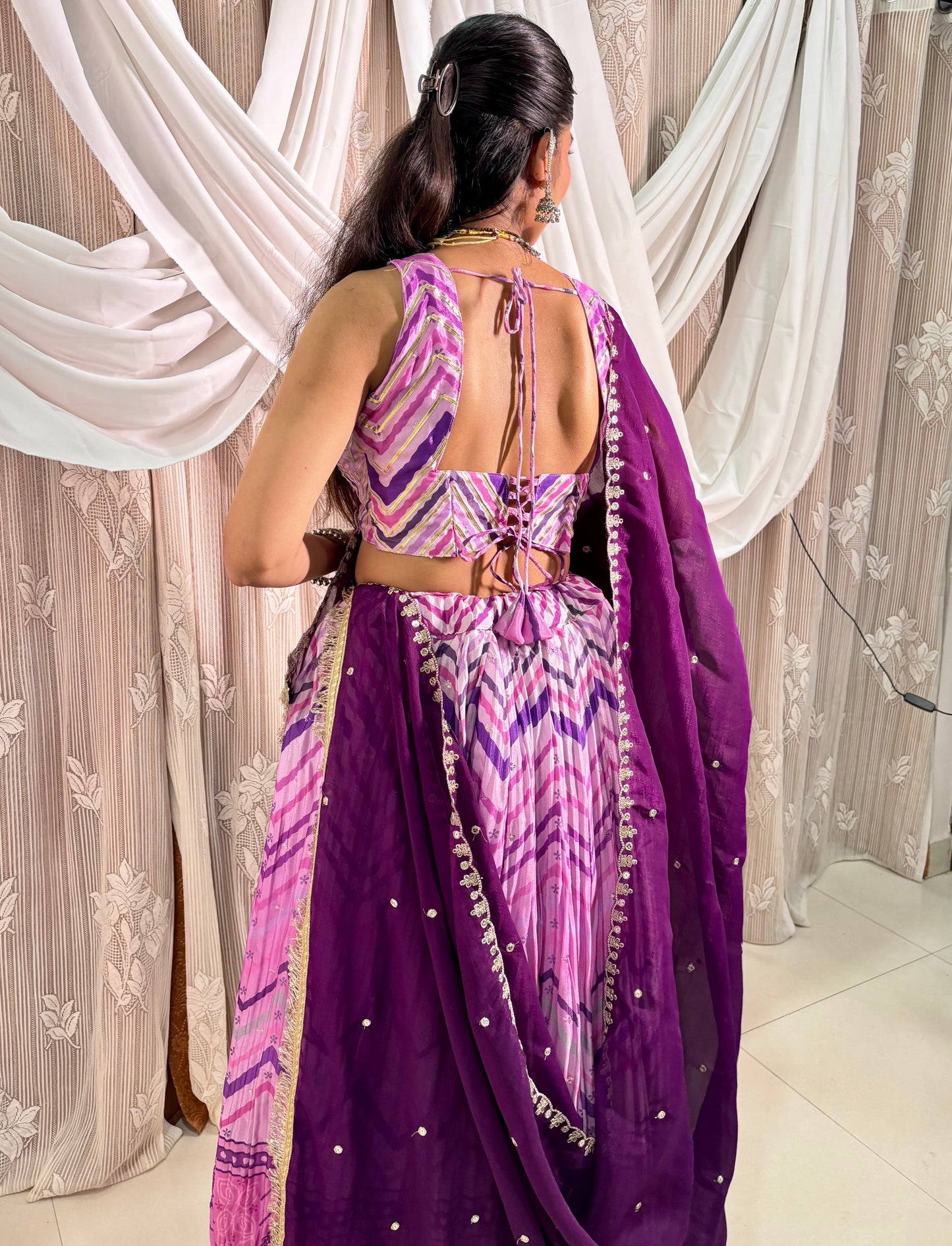 Purple Crush Leheriya Lehenga