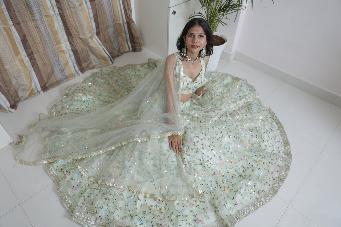 Organza Lehenga for Women 