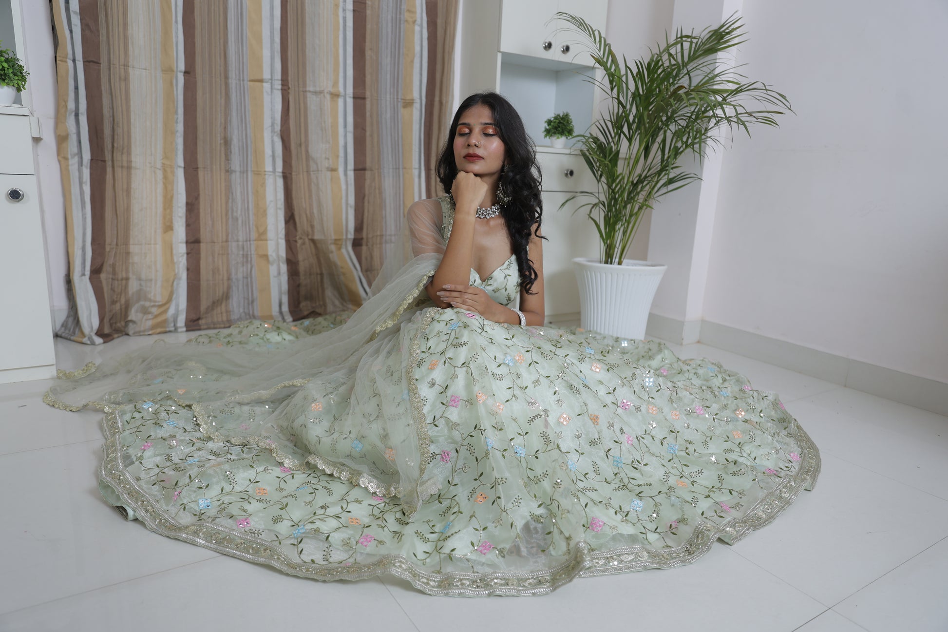 Organza Lehenga for Women 