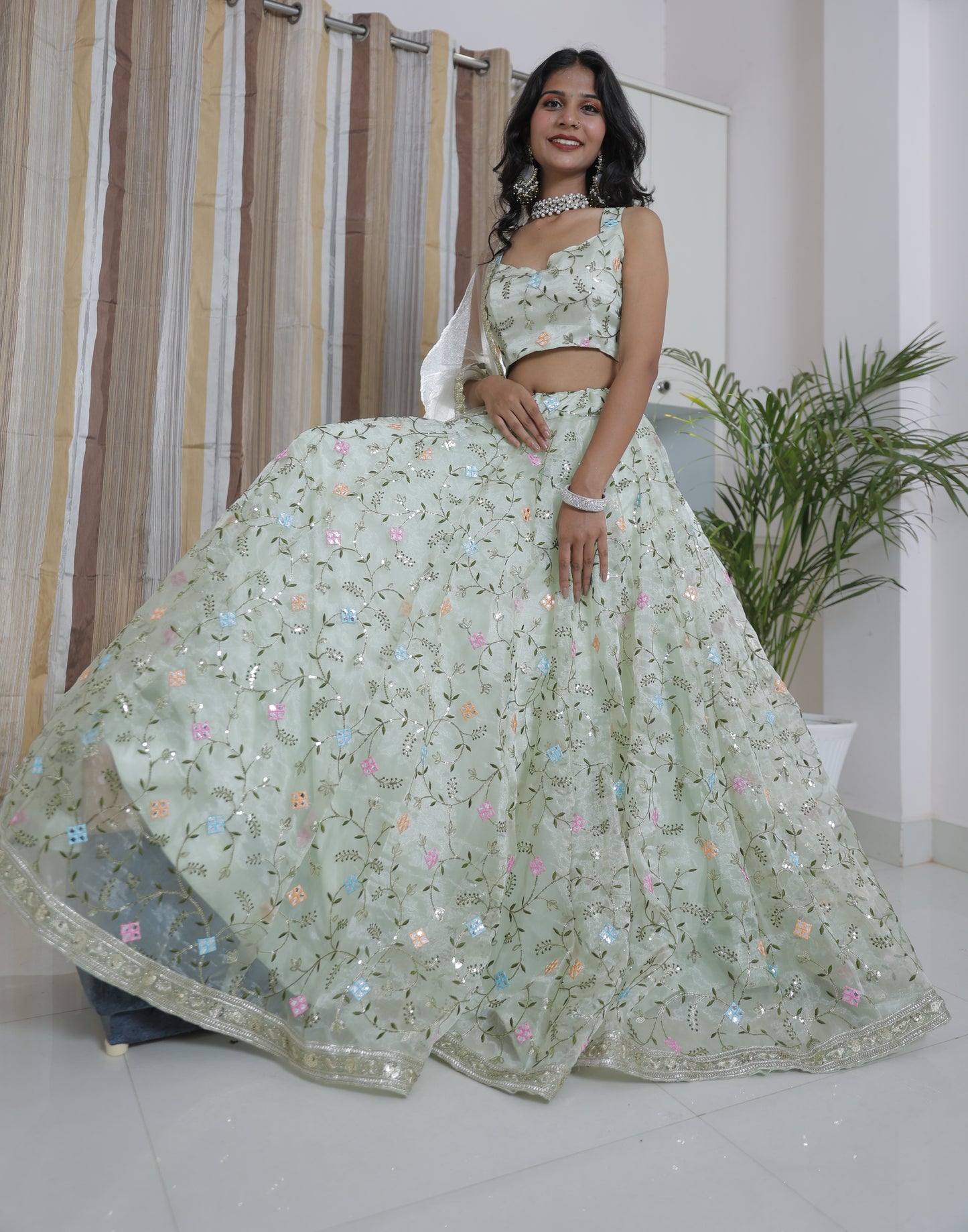 Organza Lehenga for Women 