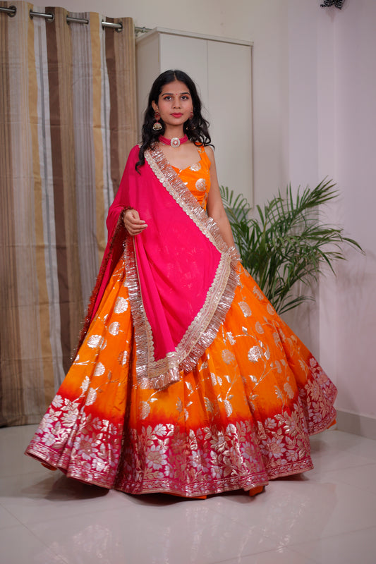 Jacquard Lehenga for women