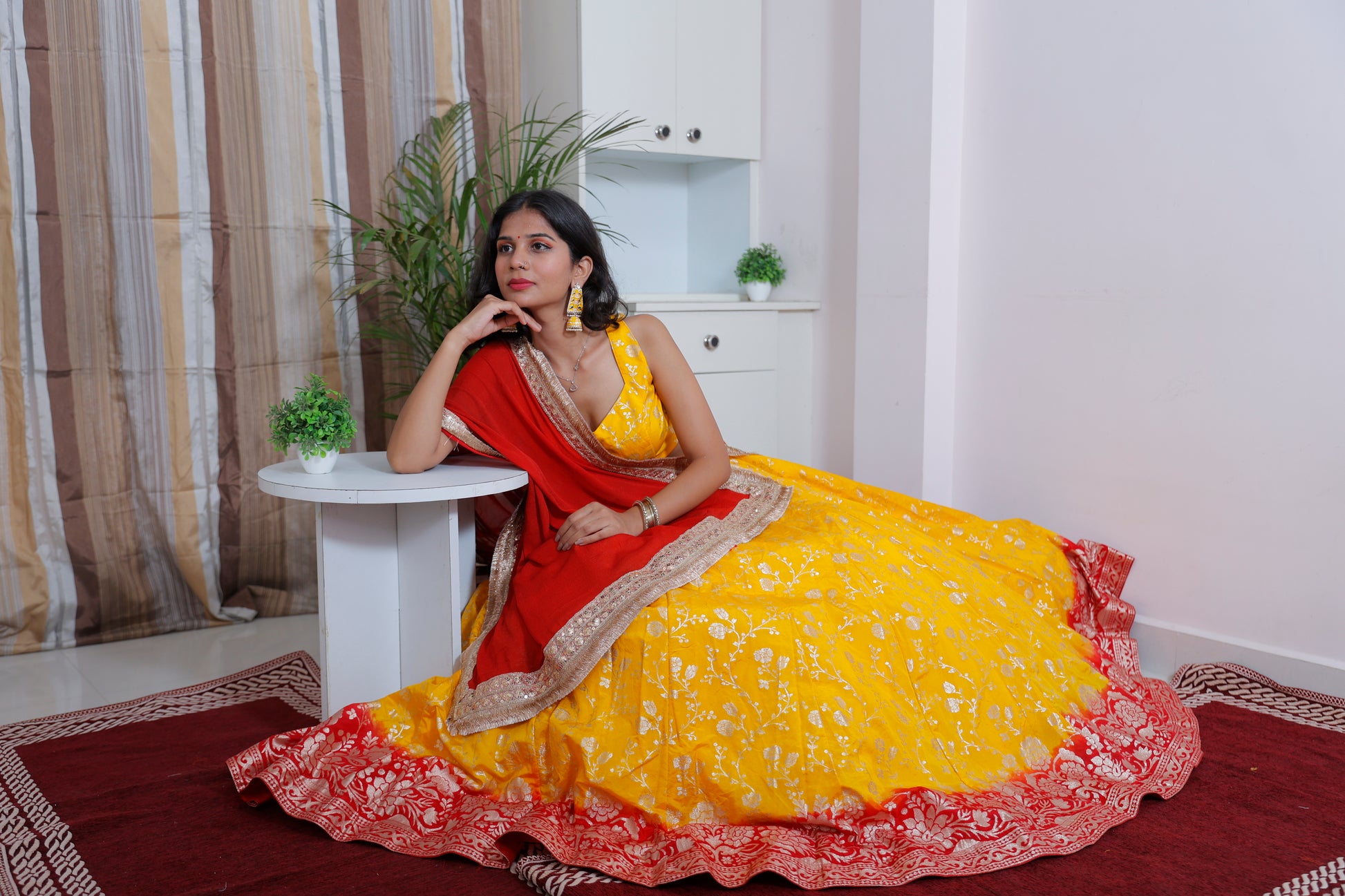 Jacquard Lehenga for women