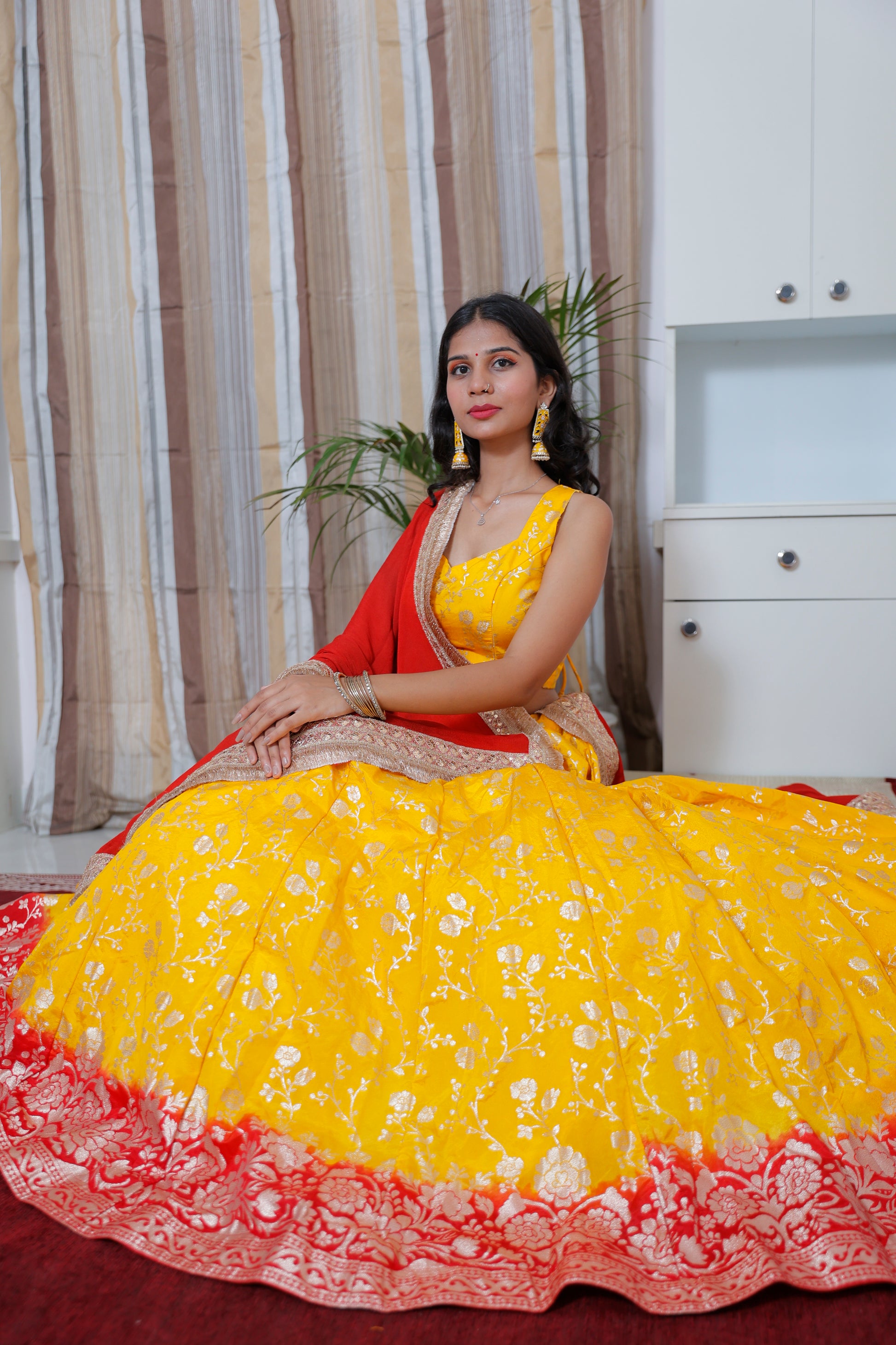 Jacquard Lehenga for women