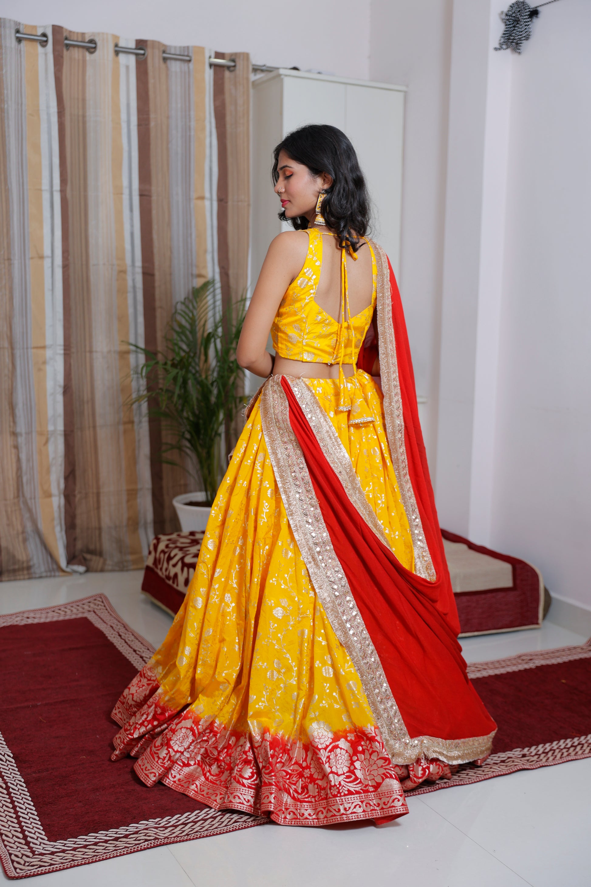 Jacquard Lehenga for women