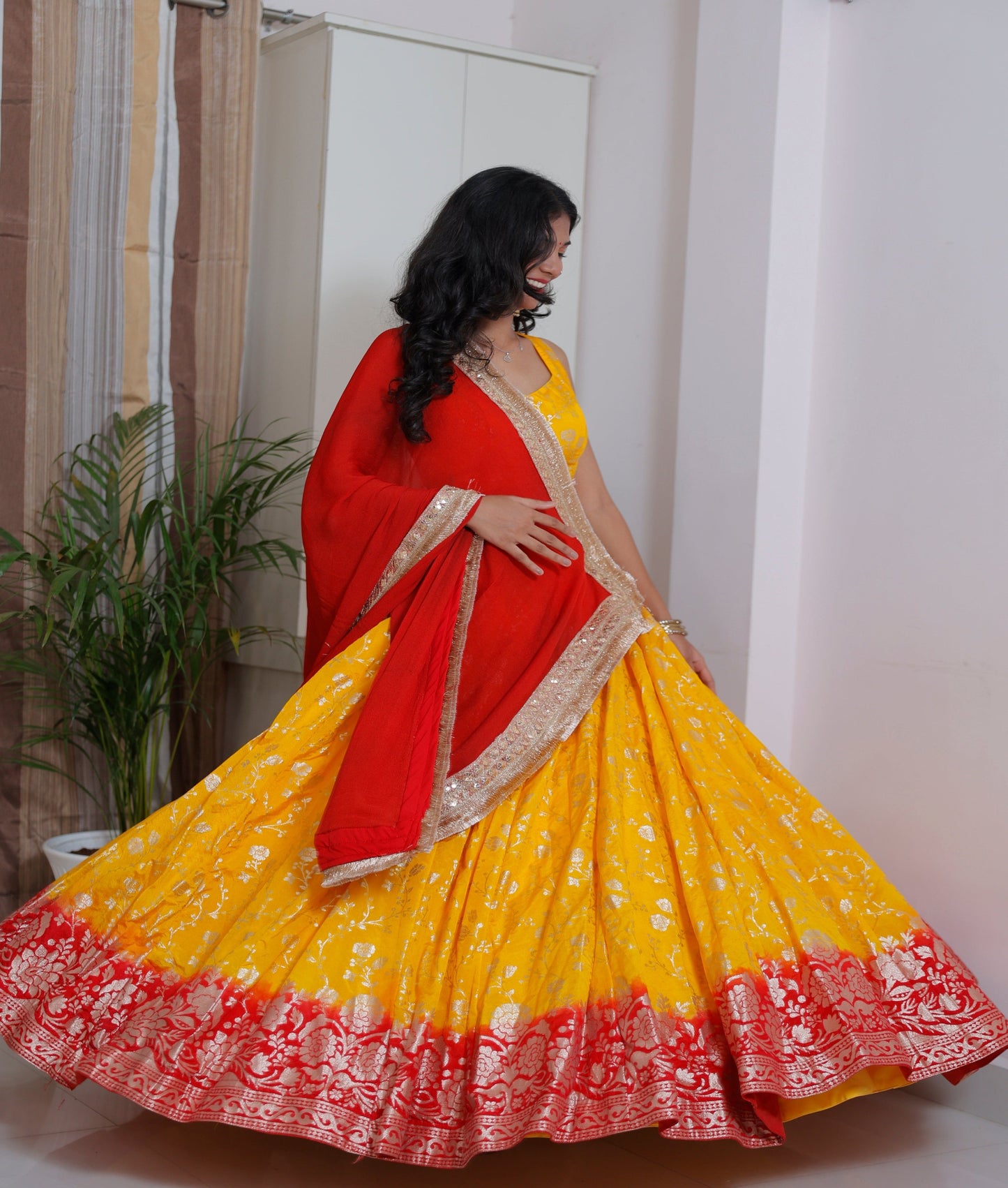 Jacquard Lehenga for women