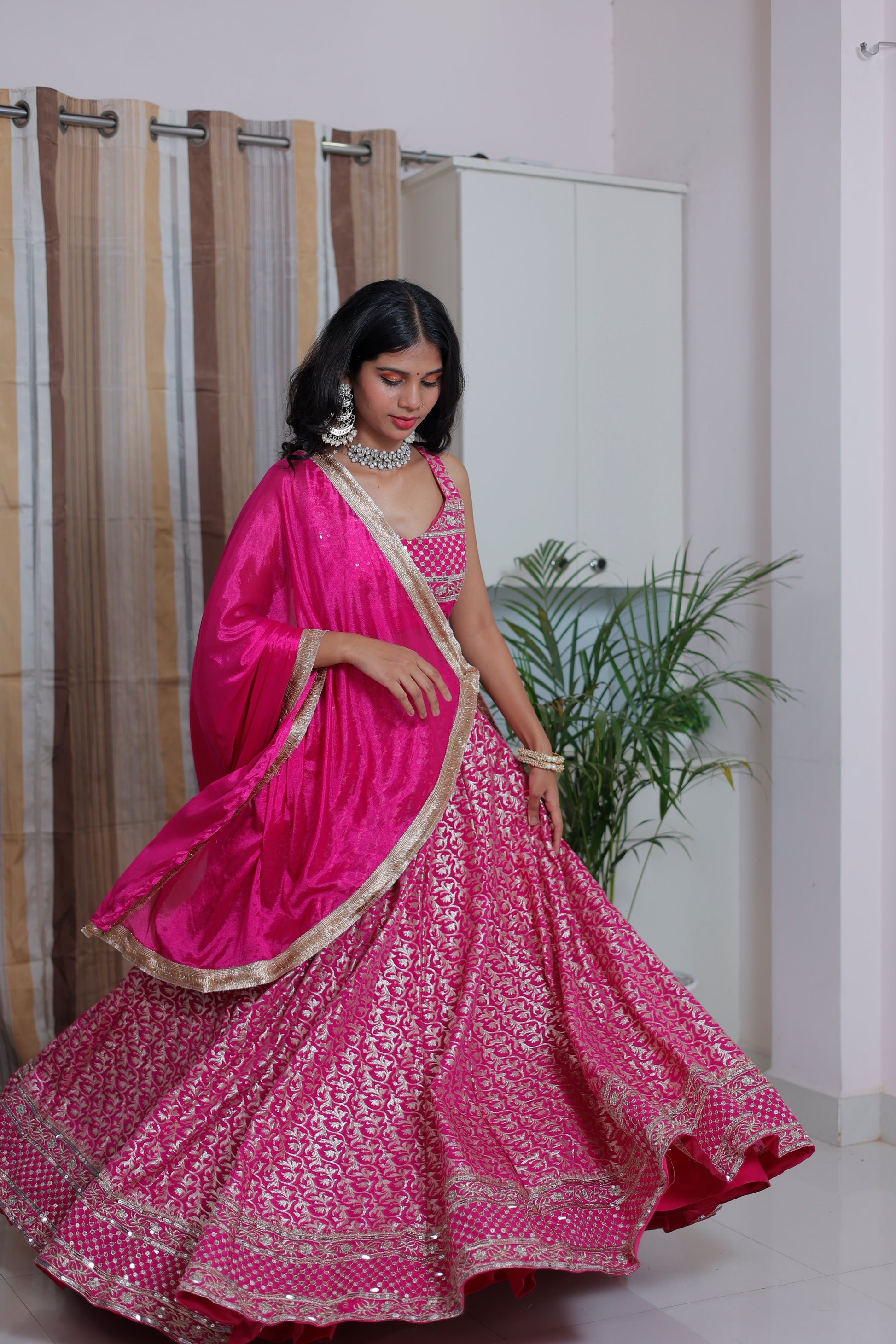 Jacquard Lehenga for women