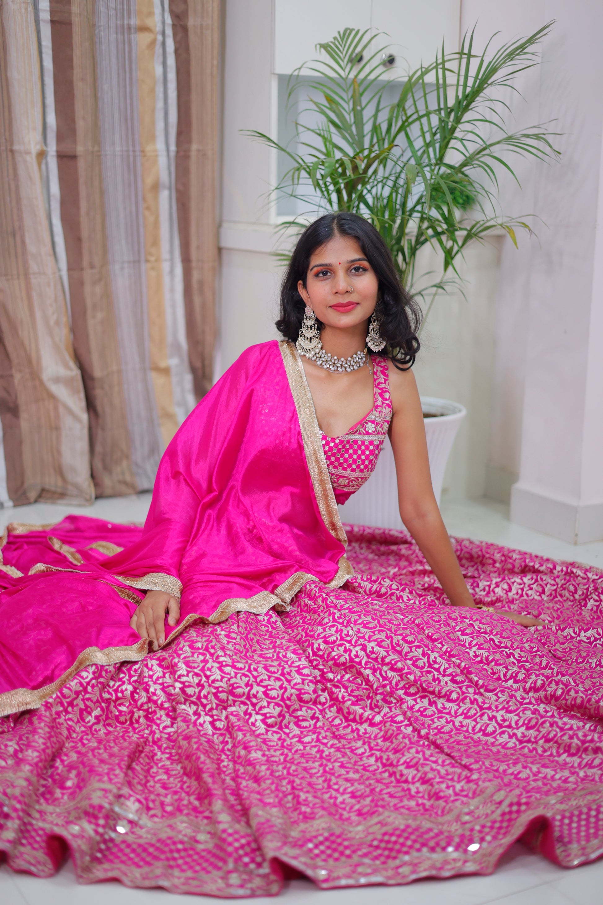 Jacquard Lehenga for women