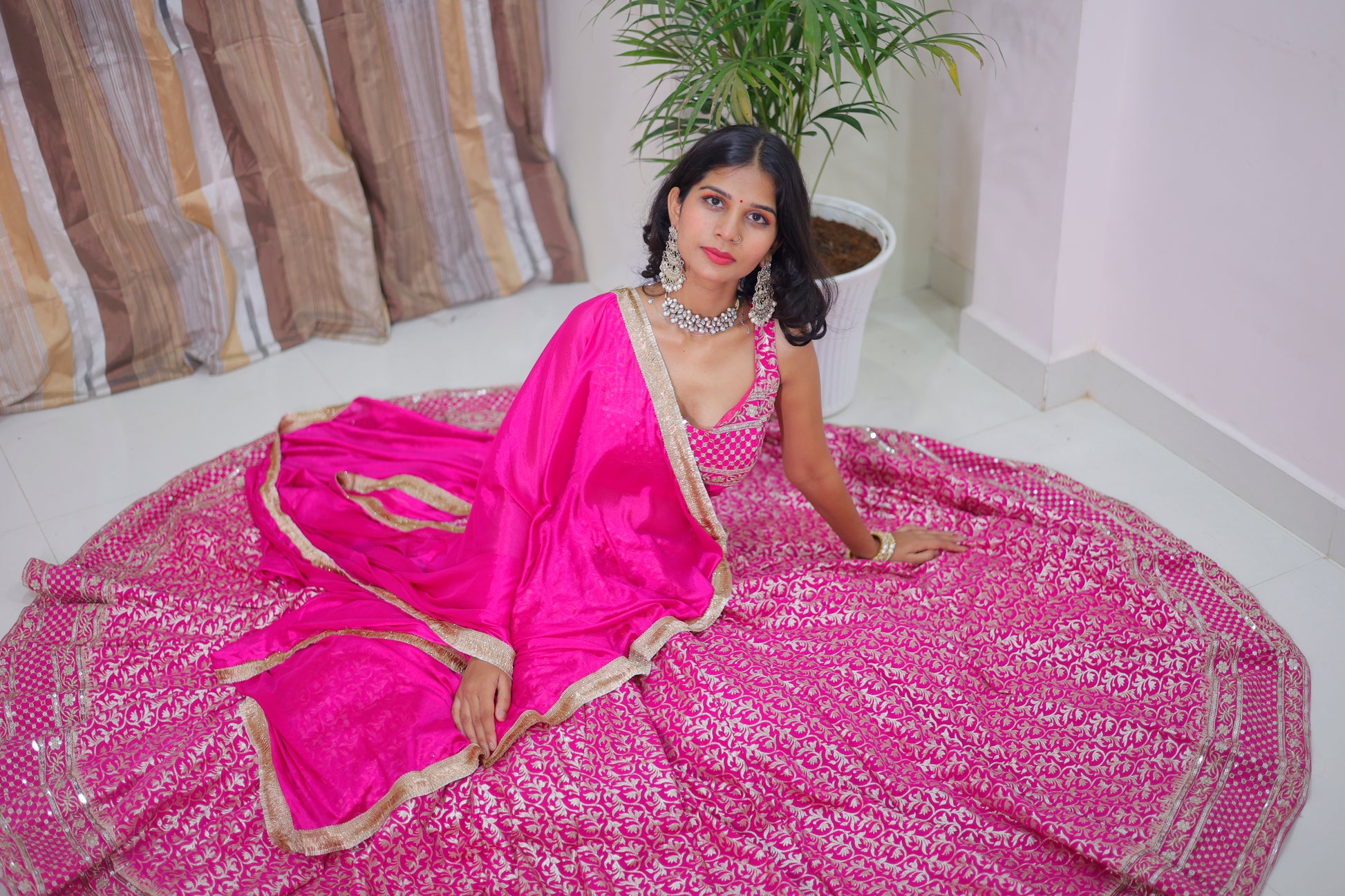 Jacquard Lehenga for women