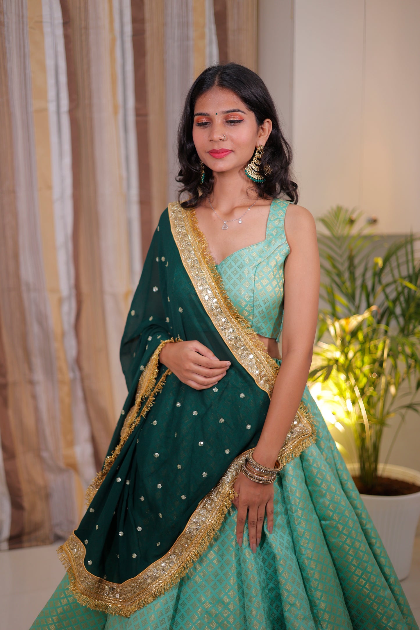 Jacquard Lehenga for women