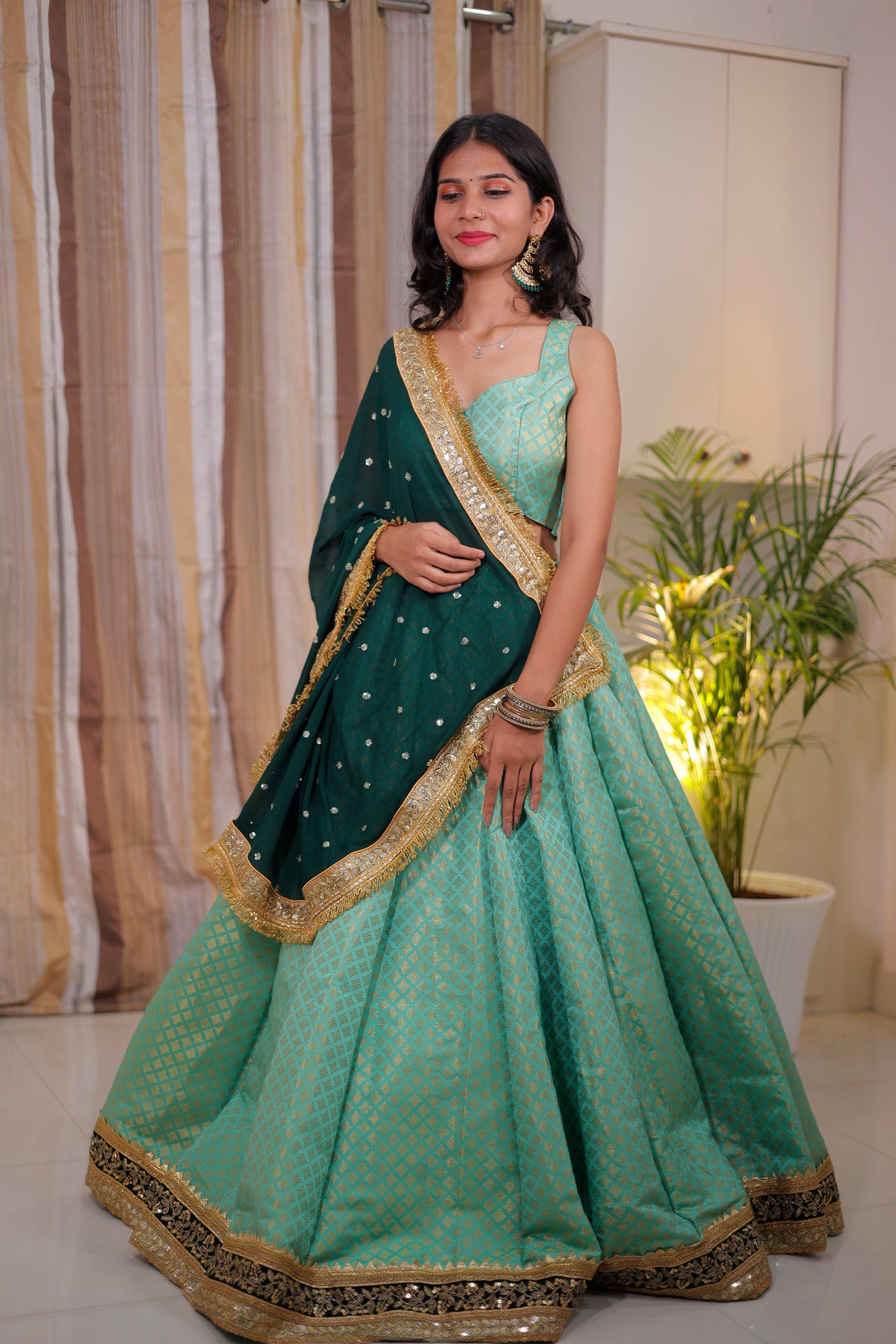 Jacquard Lehenga for women