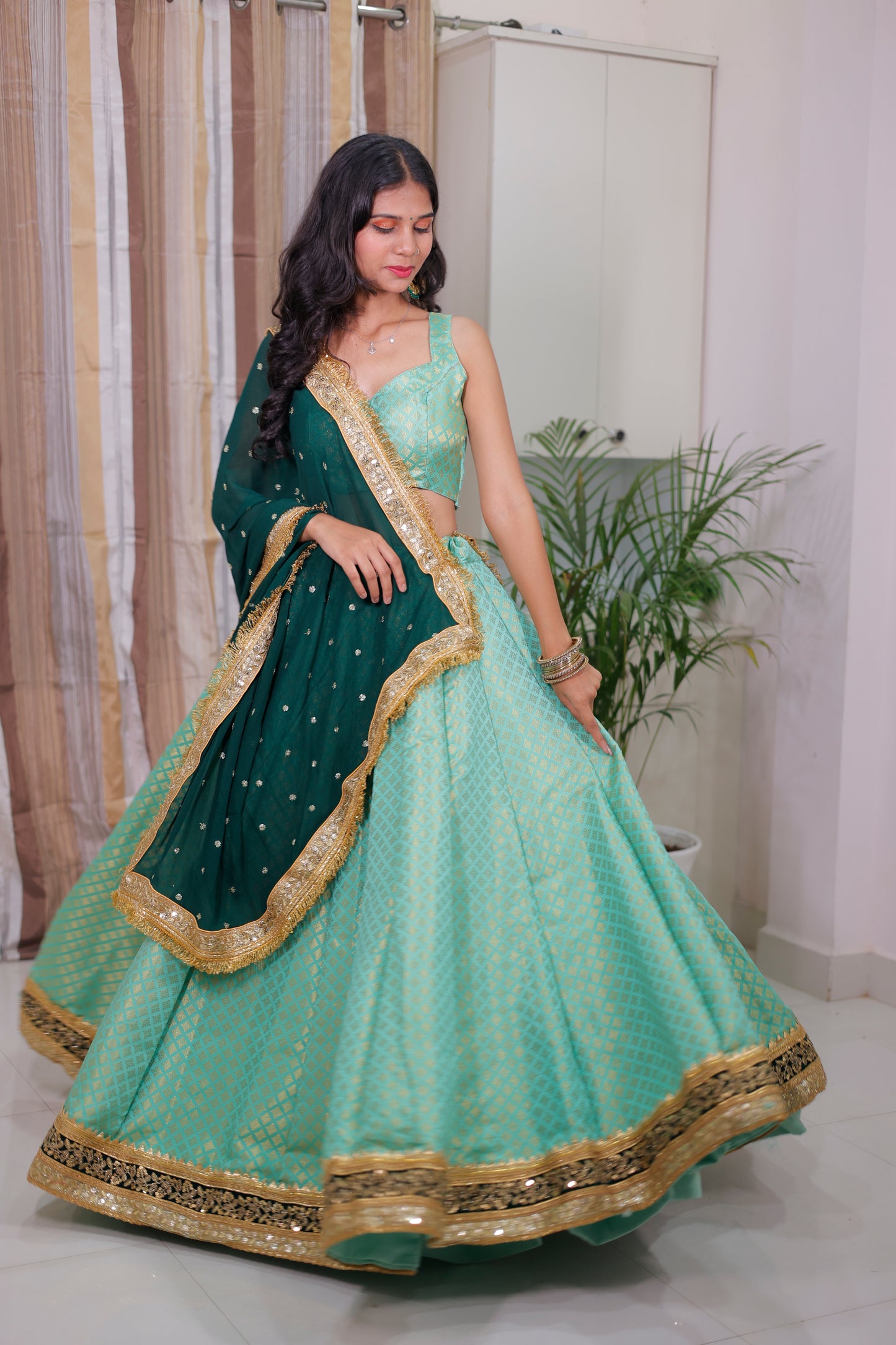 Jacquard Lehenga for women