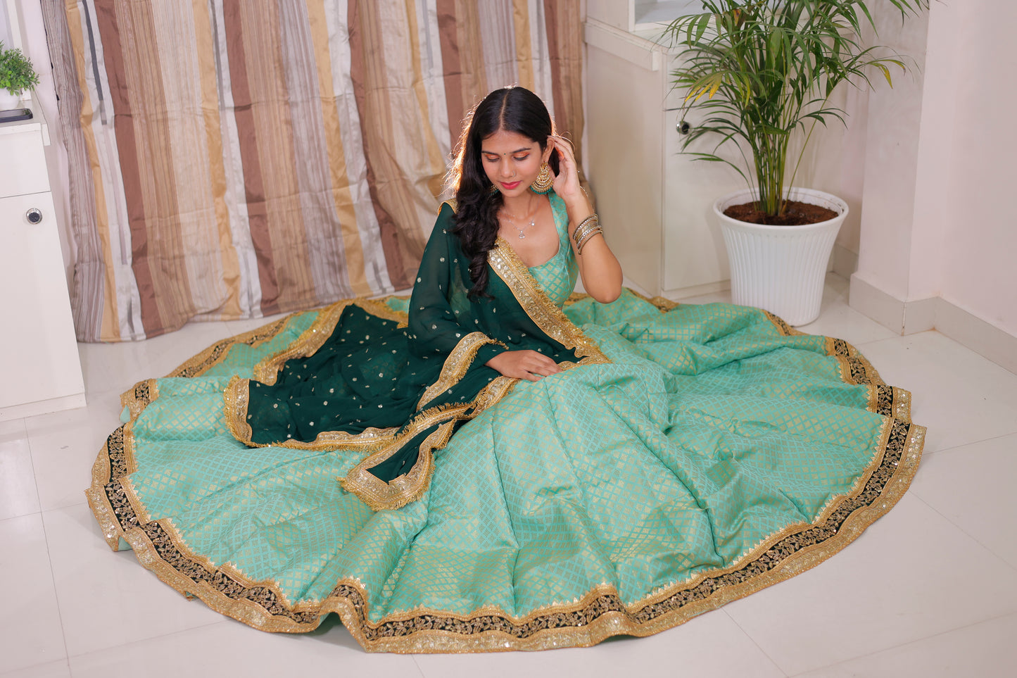 Jacquard Lehenga for women