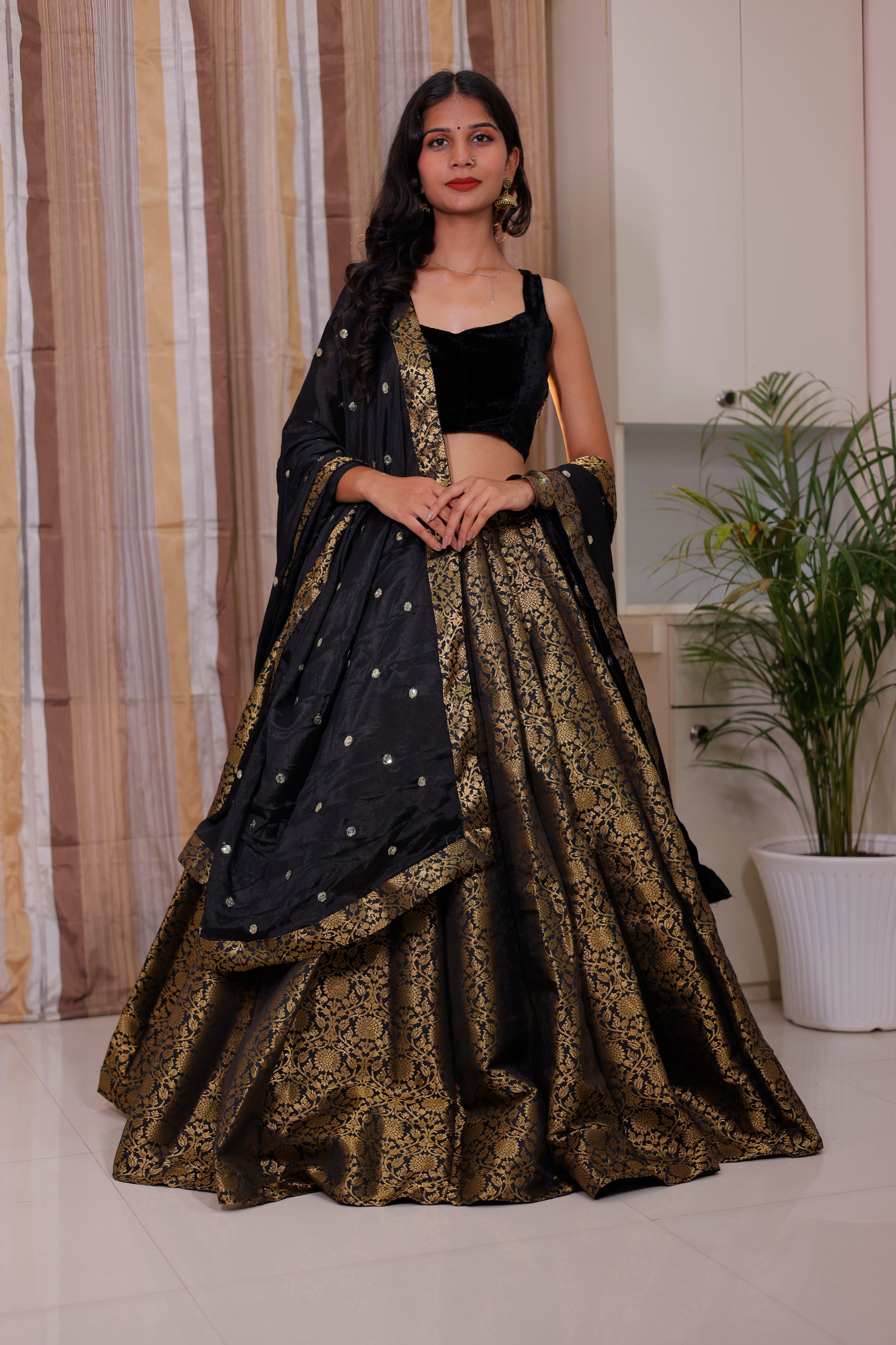 Jacquard Lehenga for women