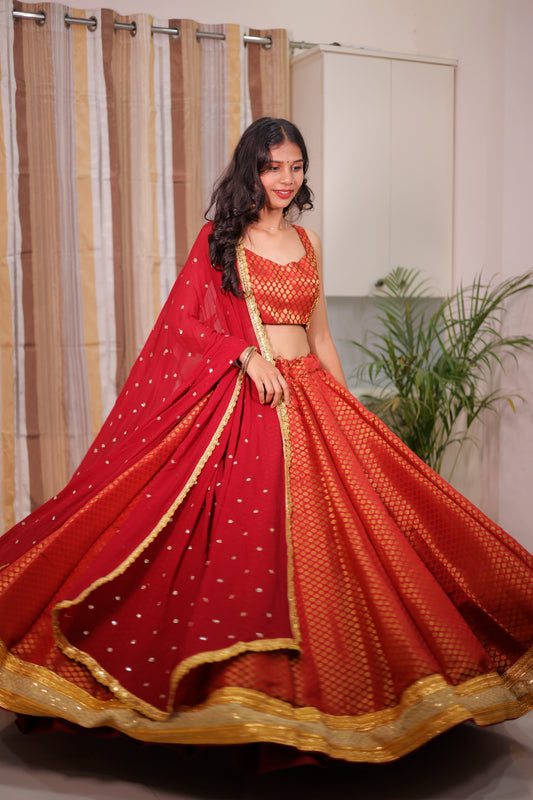 Jacquard Lehenga for women