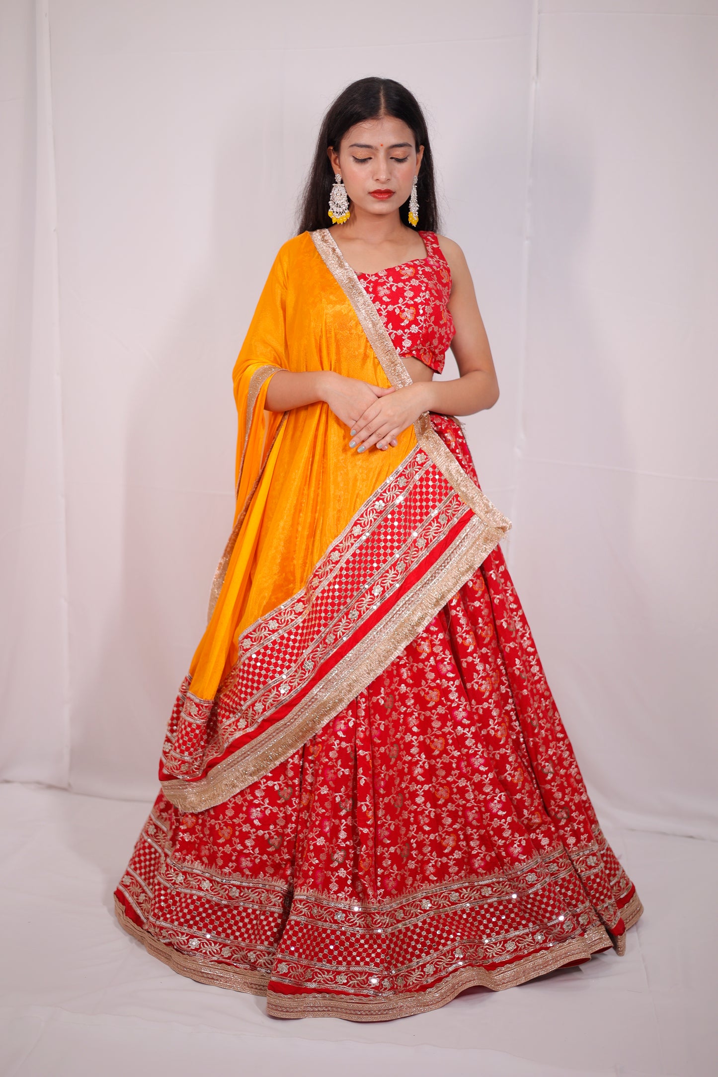 Jacquard Lehenga for women