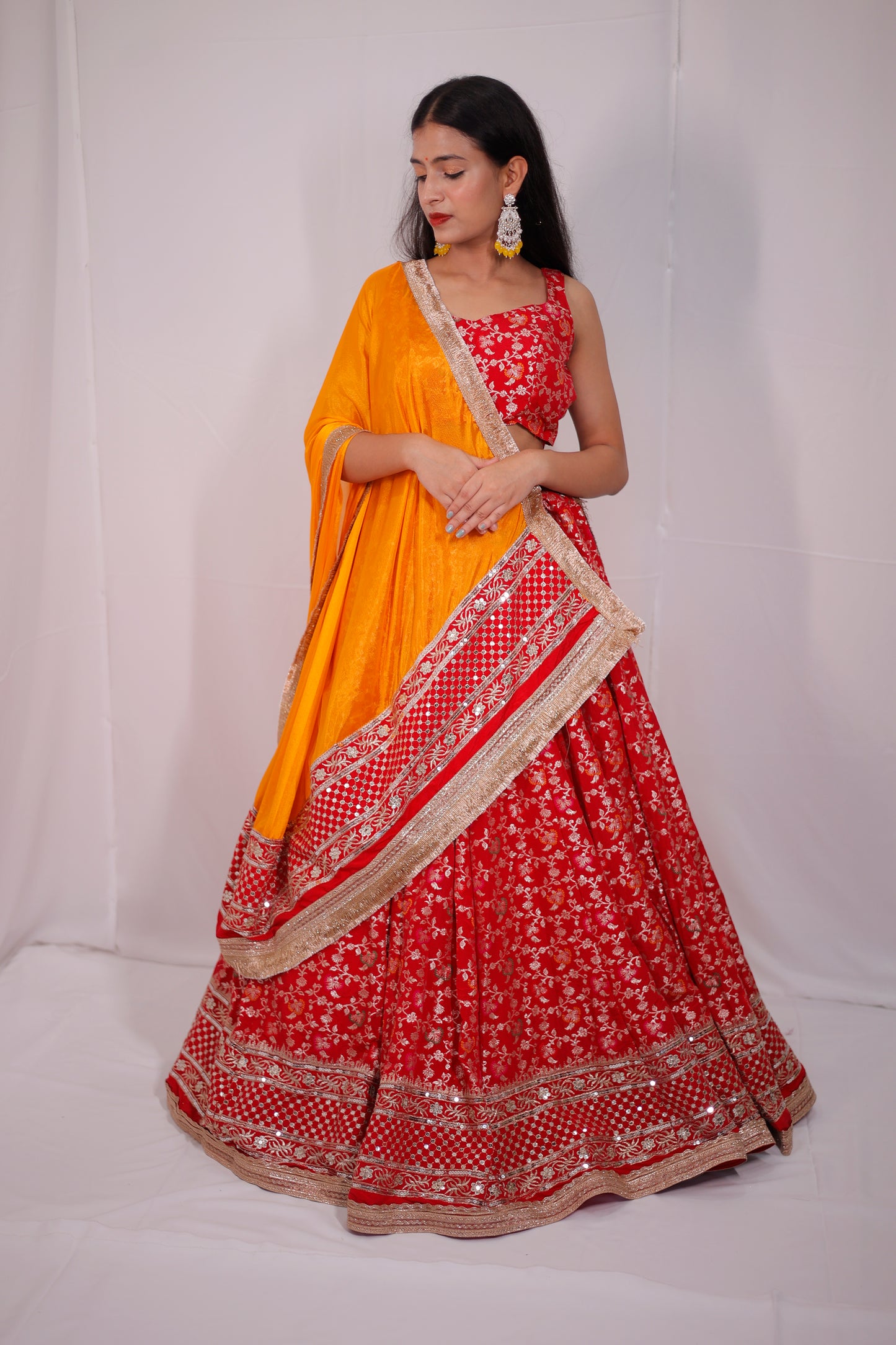 Jacquard Lehenga for women