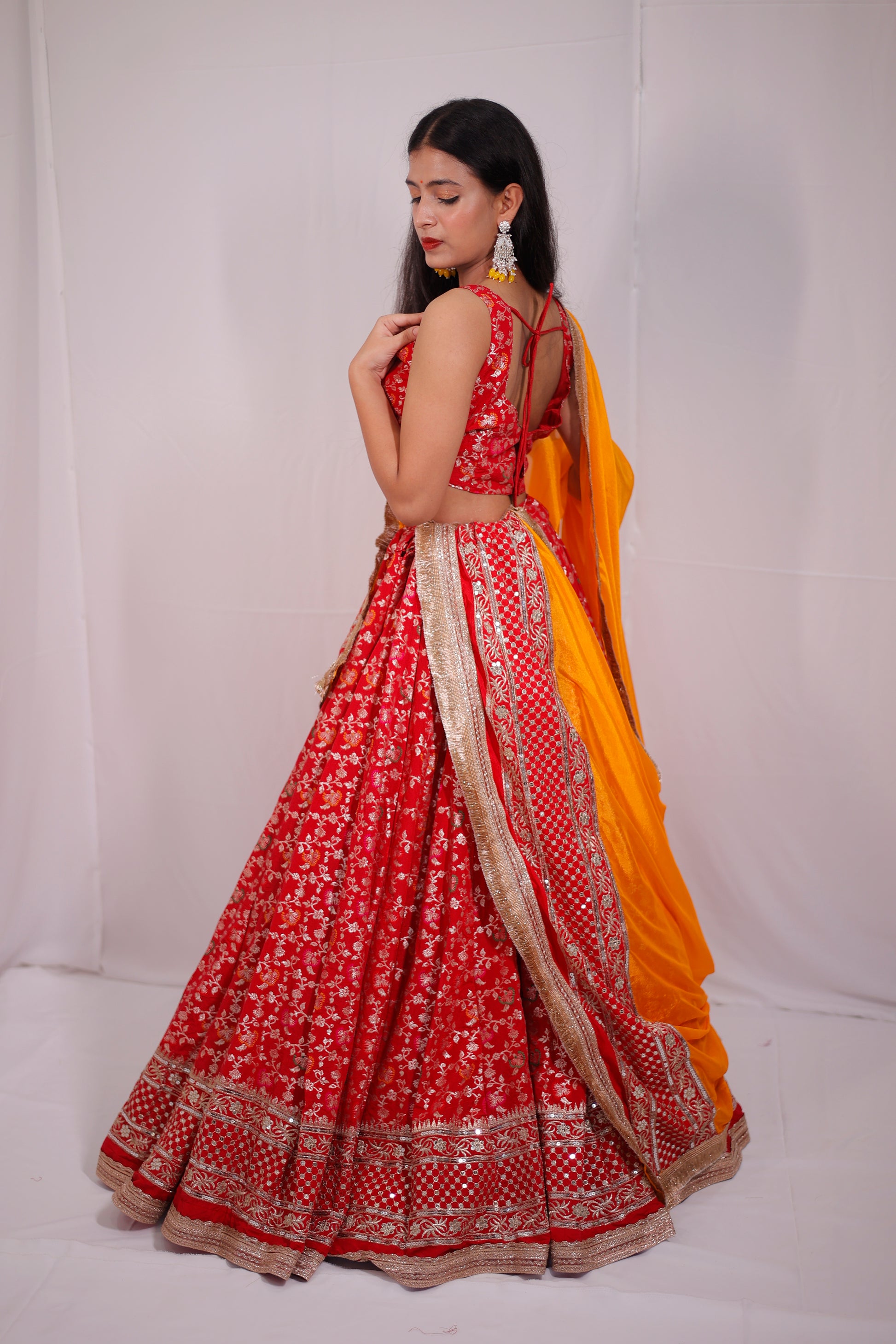 Jacquard Lehenga for women