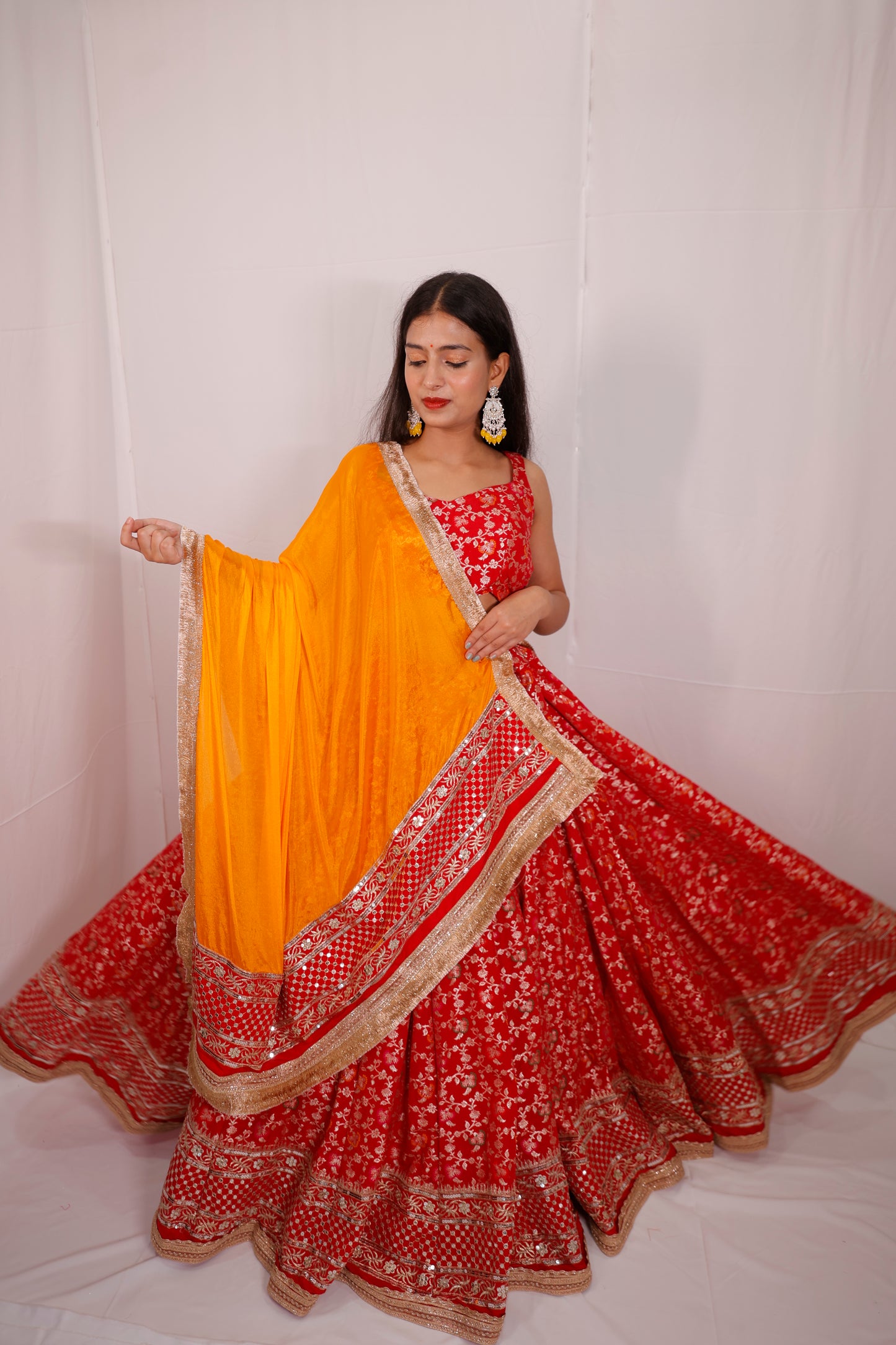 Jacquard Lehenga for women