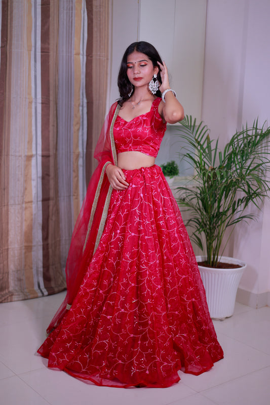 Organza Lehenga for Women 