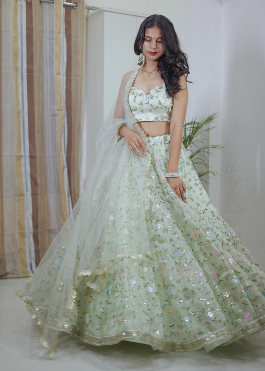 Organza Lehenga for Women 