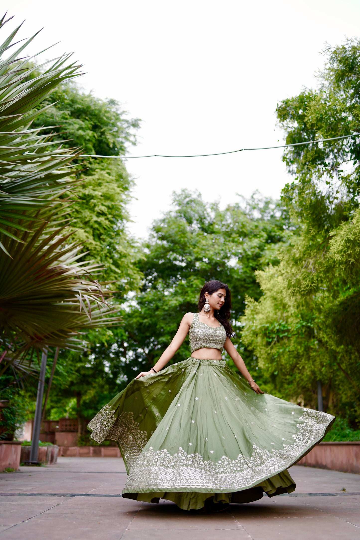 Green Zari Lehenga