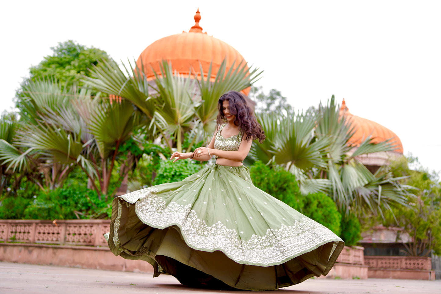 Green Zari Lehenga