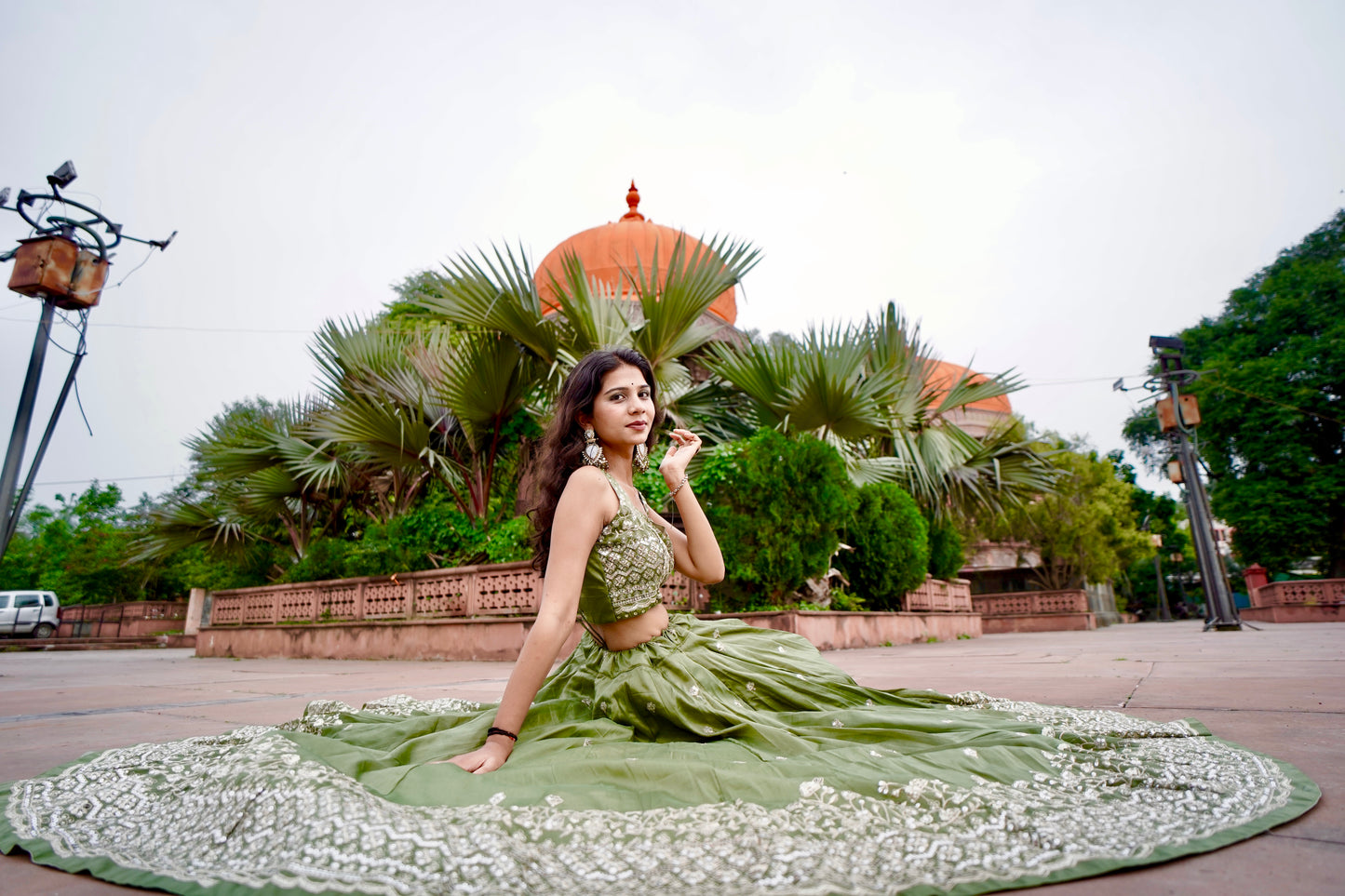 Green Zari Lehenga