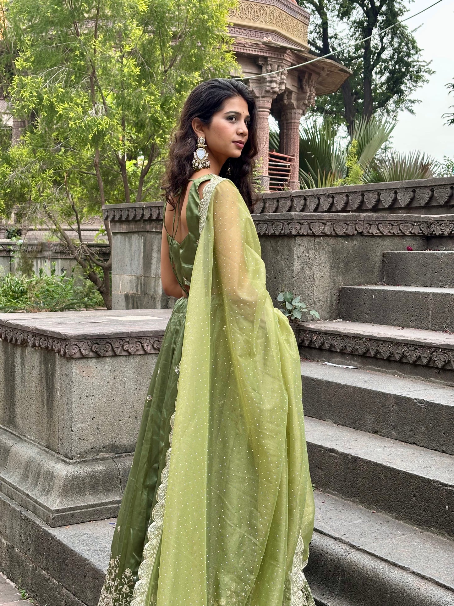Green Zari Lehenga