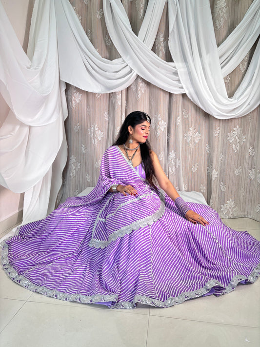 Purple Leheriya Lehenga