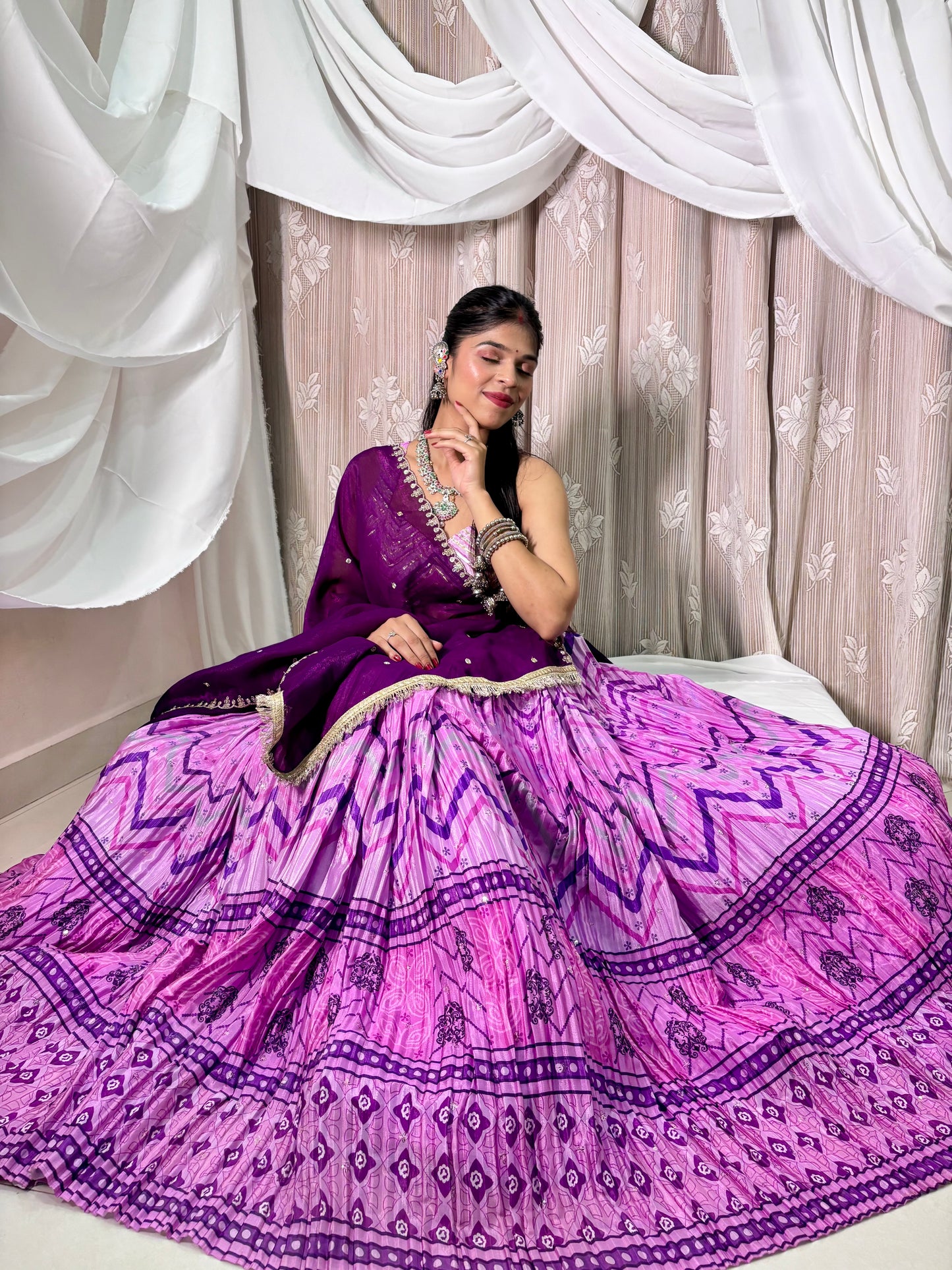 Purple Crush Leheriya Lehenga