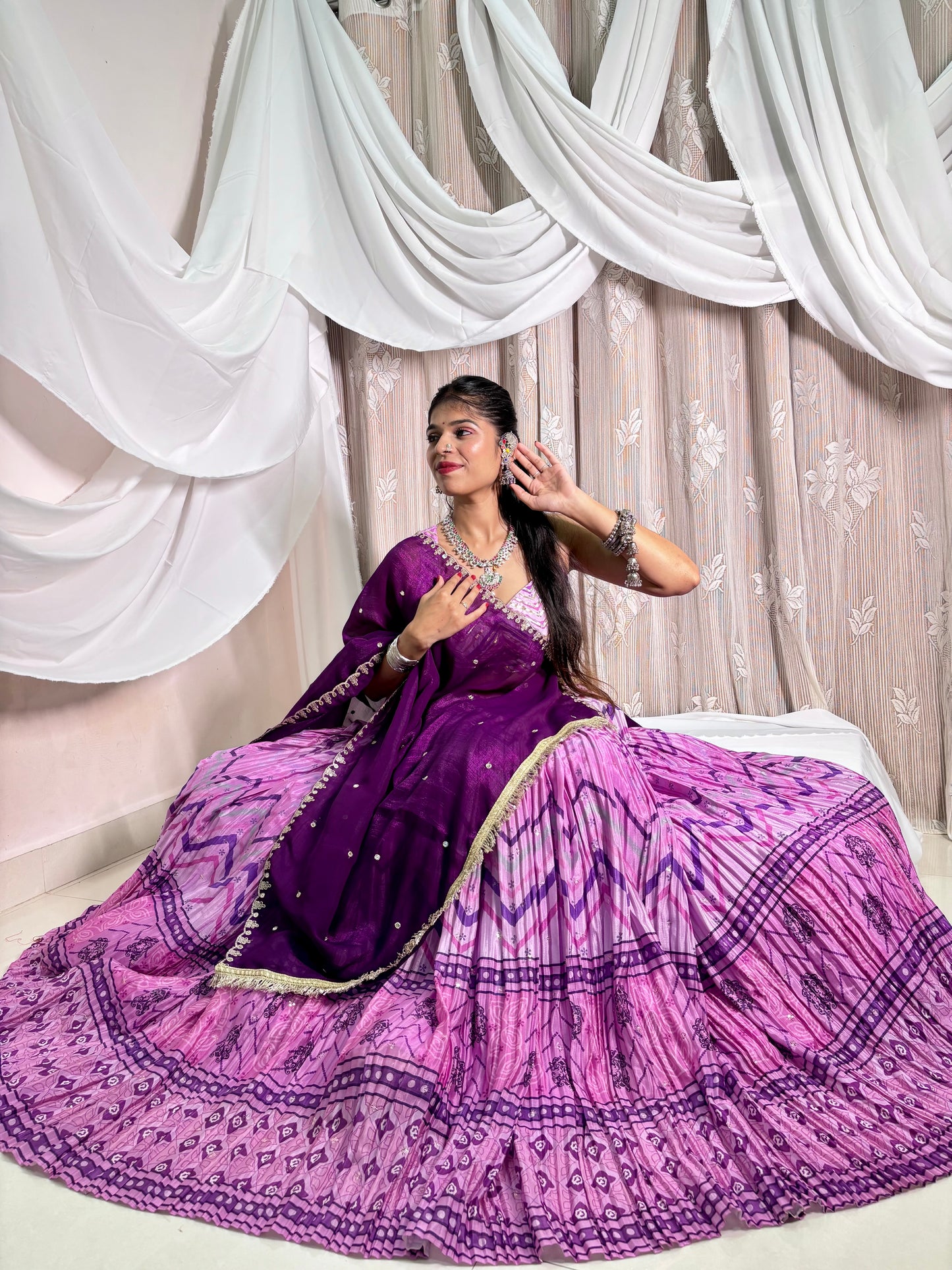 Purple Crush Leheriya Lehenga