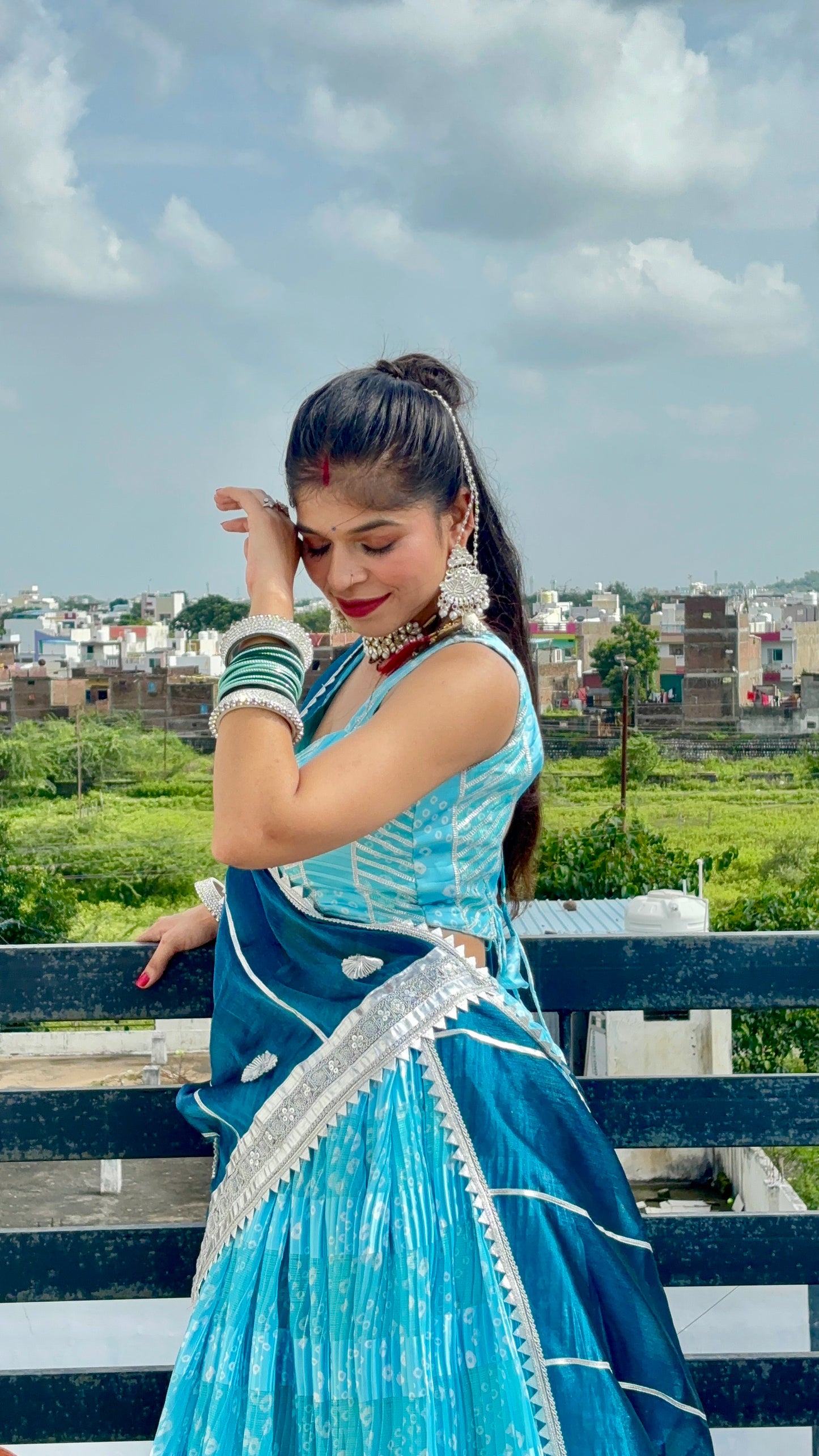 Blue Crush Lehenga
